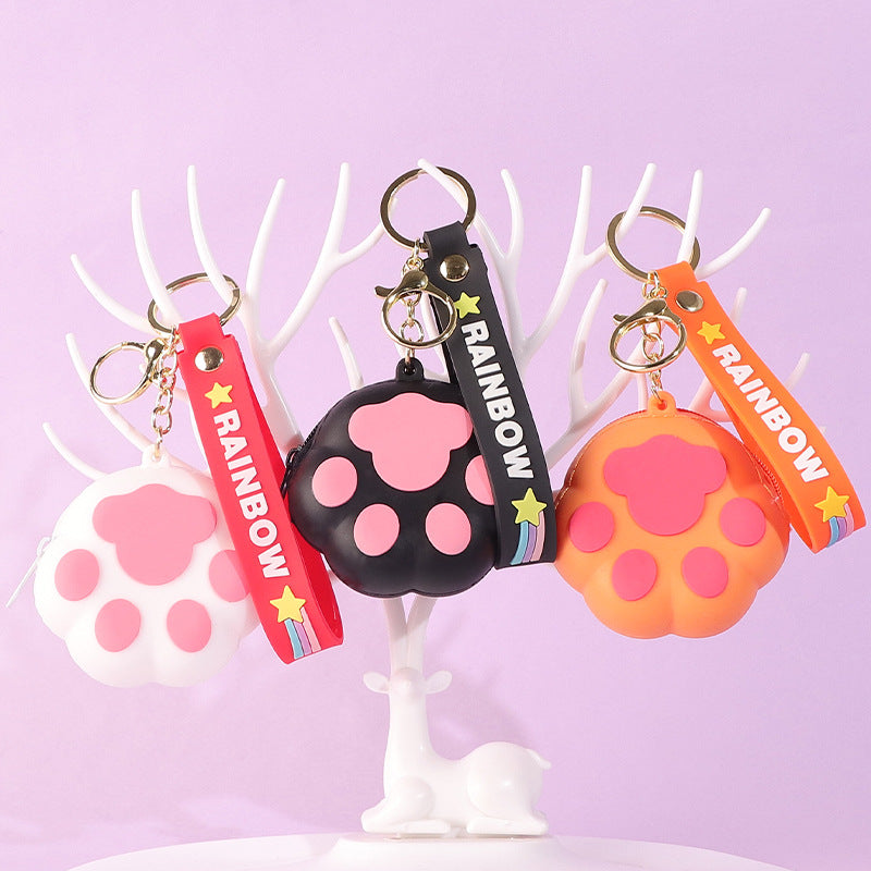 Llavero de monedera de monedas de monedas de gato de silicona de silicona al por mayor